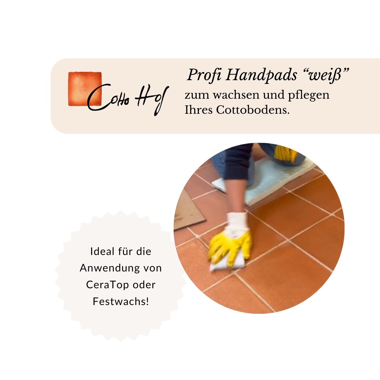 Profi Handpads zum wachsen und pflegen Ihres Cottobodens