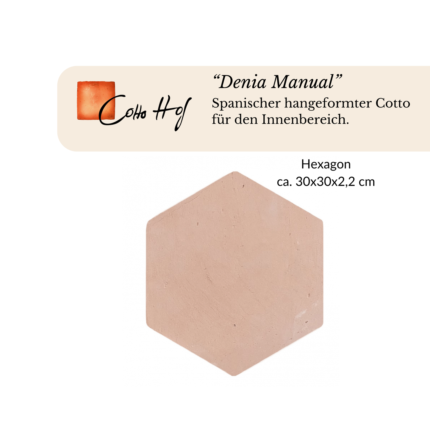 "Denia Manual" 30x30 cm Hexagon