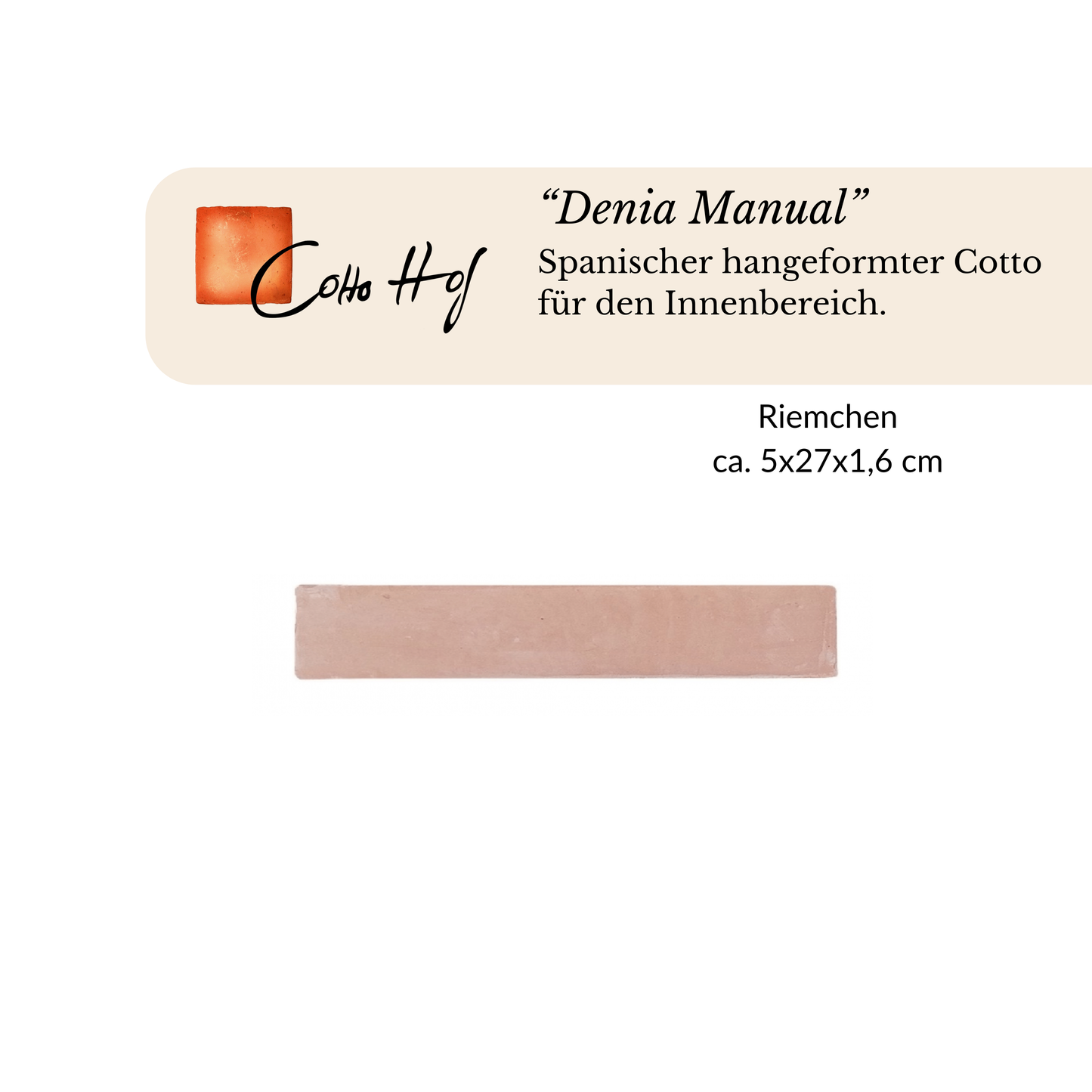 "Denia Manual" 5x27 cm
