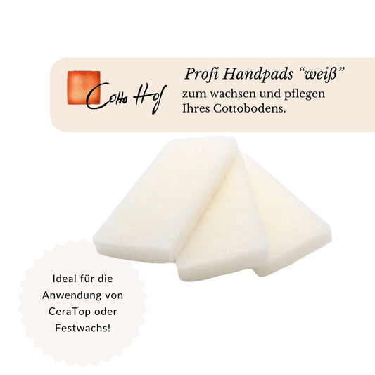 Profi Handpads zum wachsen und pflegen Ihres Cottobodens
